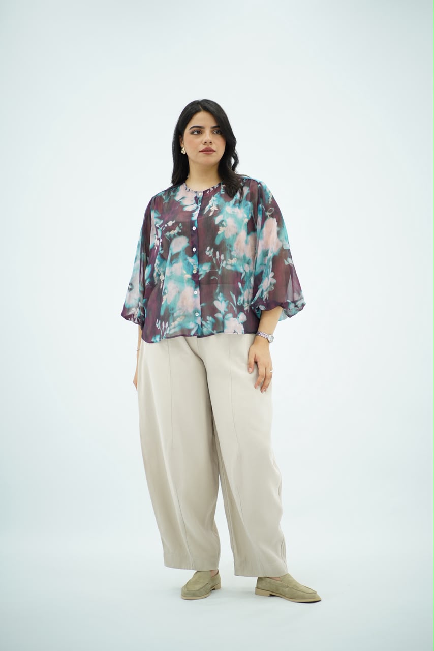 Chemise Fluide Imprimé Aquarelle