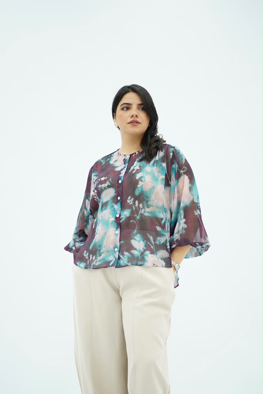 Chemise Fluide Imprimé Aquarelle
