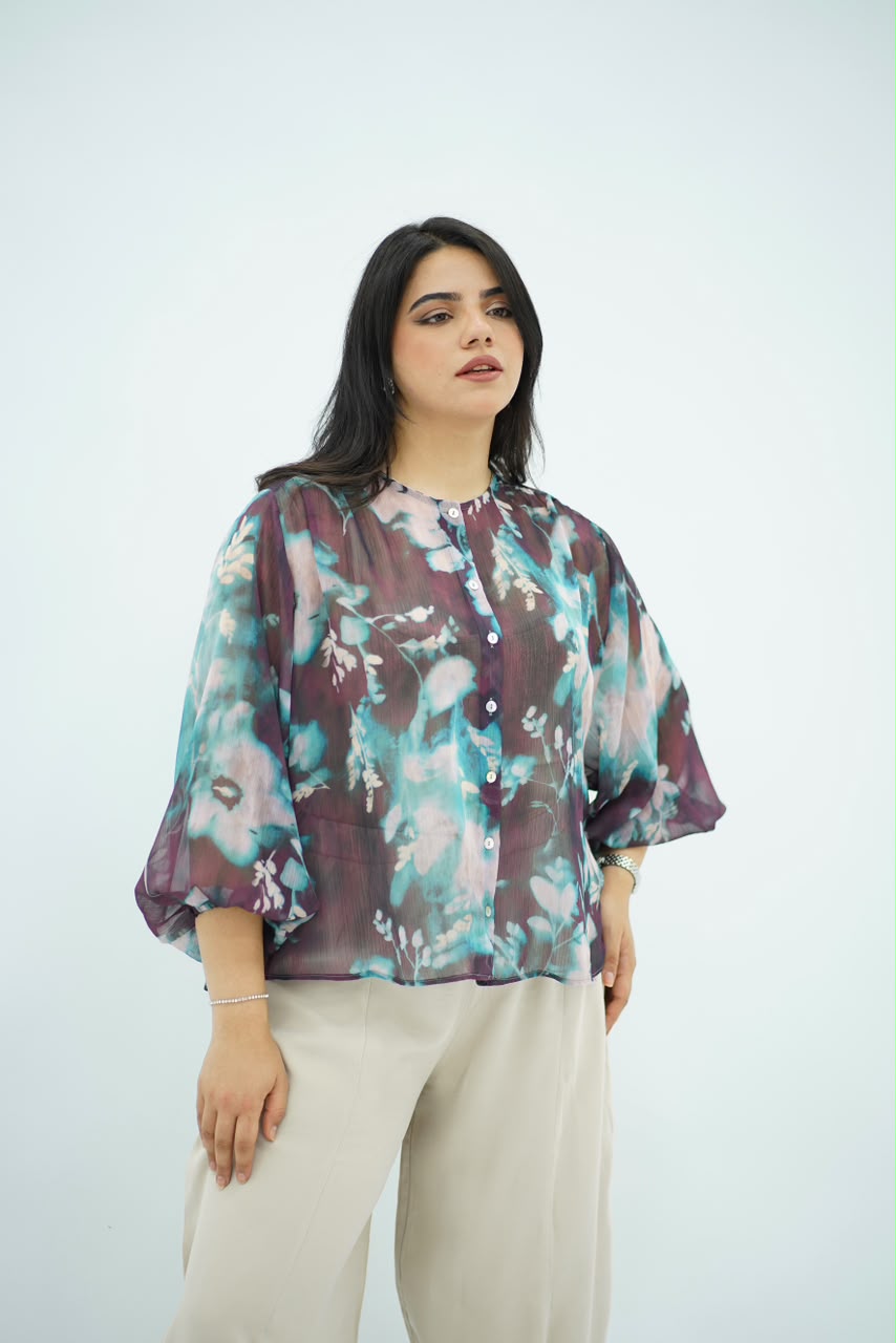 Chemise Fluide Imprimé Aquarelle