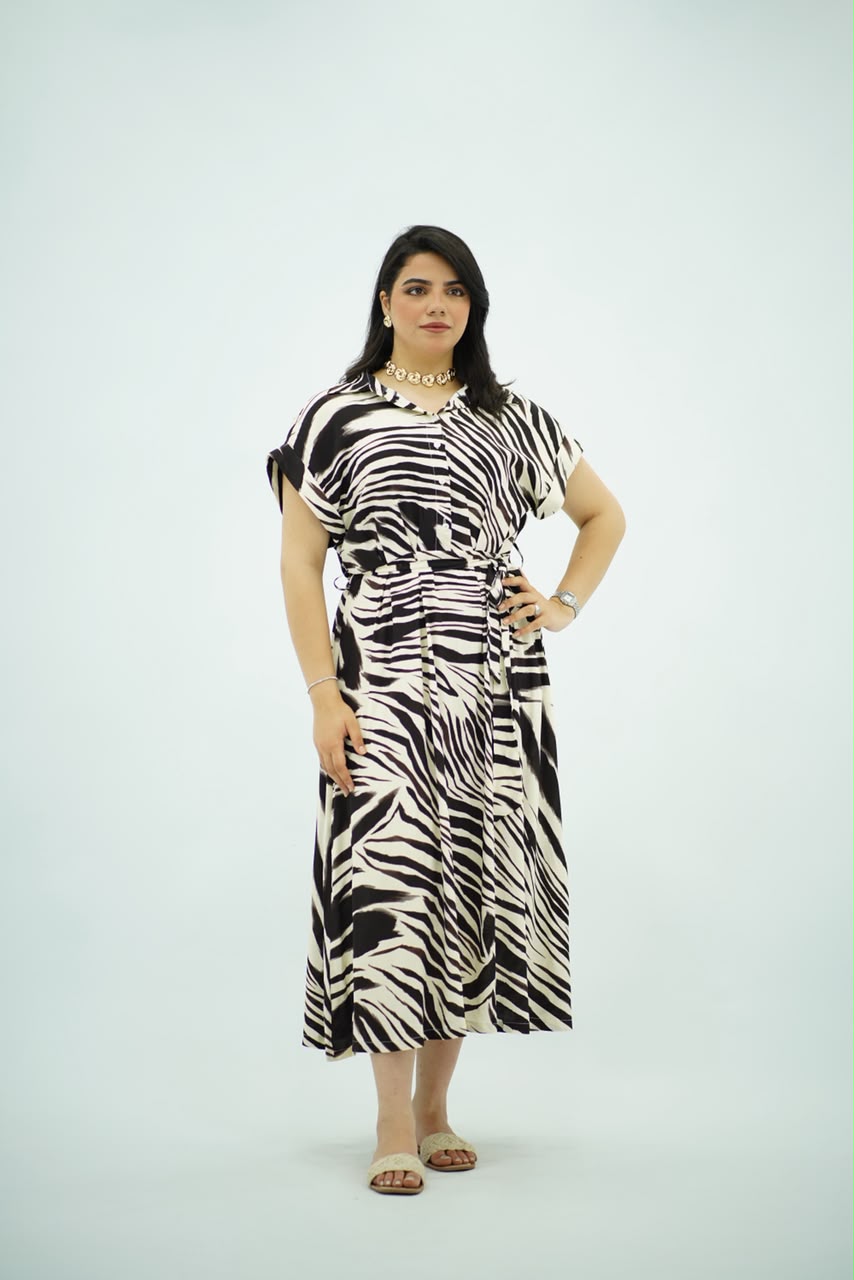 Robe Midi Imprimé Zèbre