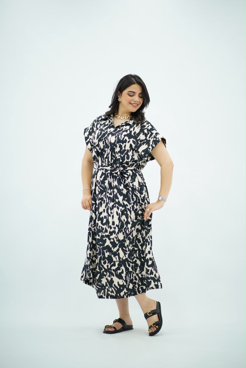 Robe Chemise Longue Imprimé Animal