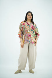 Chemise Fluide Imprimé Floral Multicolore