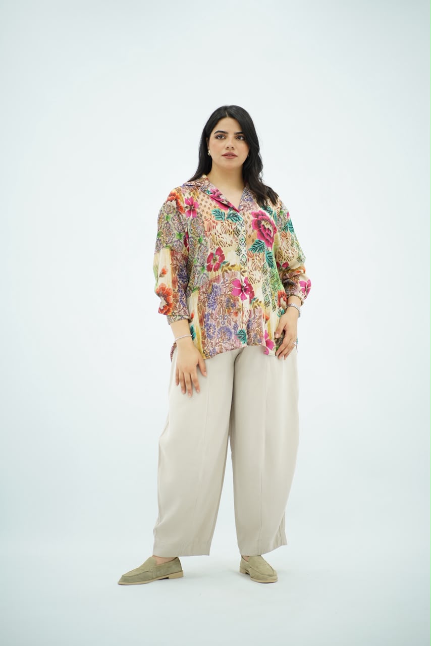 Chemise Fluide Imprimé Floral Multicolore