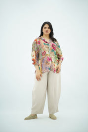 Chemise Fluide Imprimé Floral Multicolore