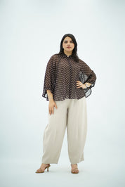 Chemise Marron Aspro à Pois