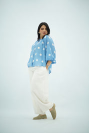 Chemise Aspro à Pois Bleu Ciel