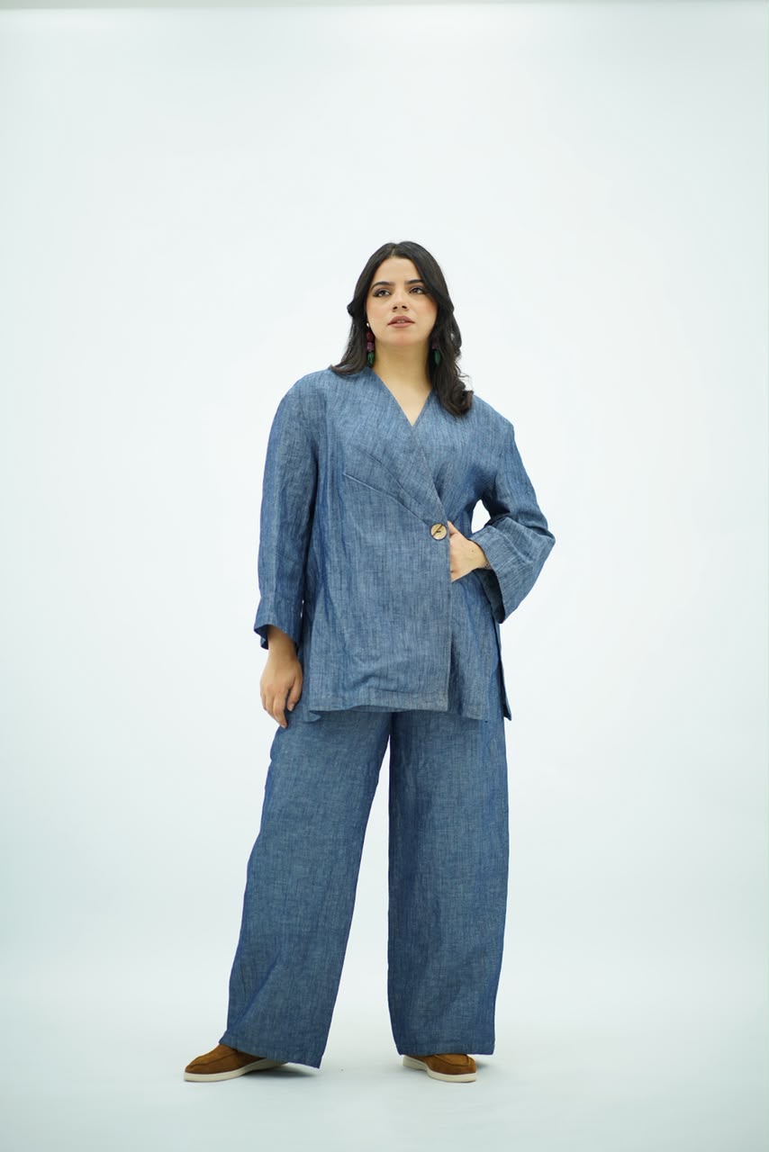 Ensemble en Lin Denim Élégance