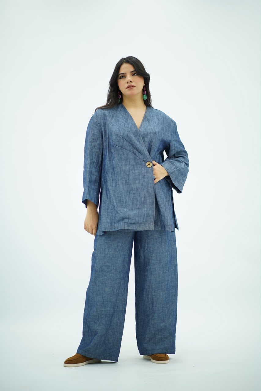 Ensemble en Lin Denim Élégance