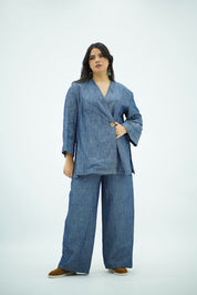 Ensemble en Lin Denim Élégance