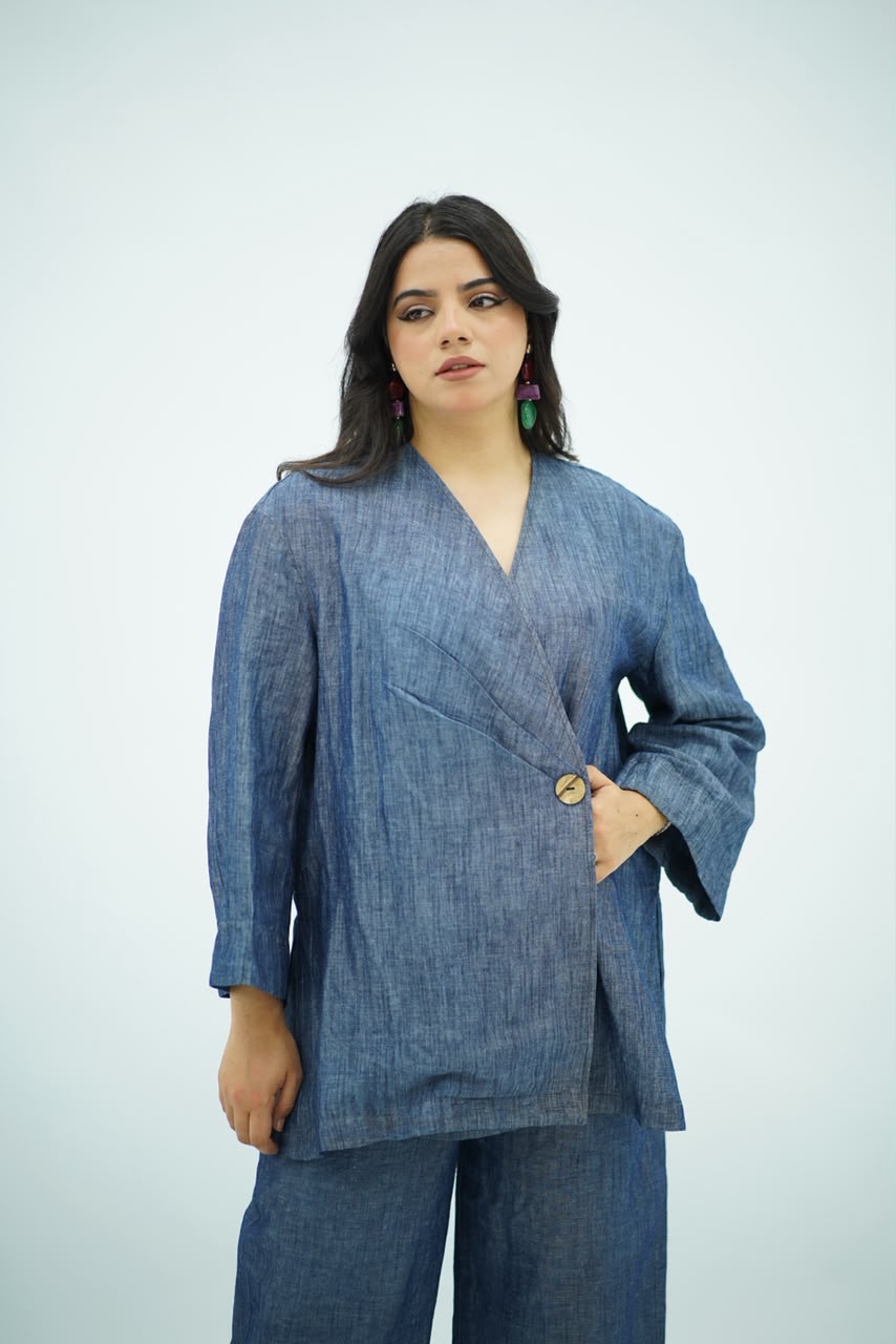 Ensemble en Lin Denim Élégance