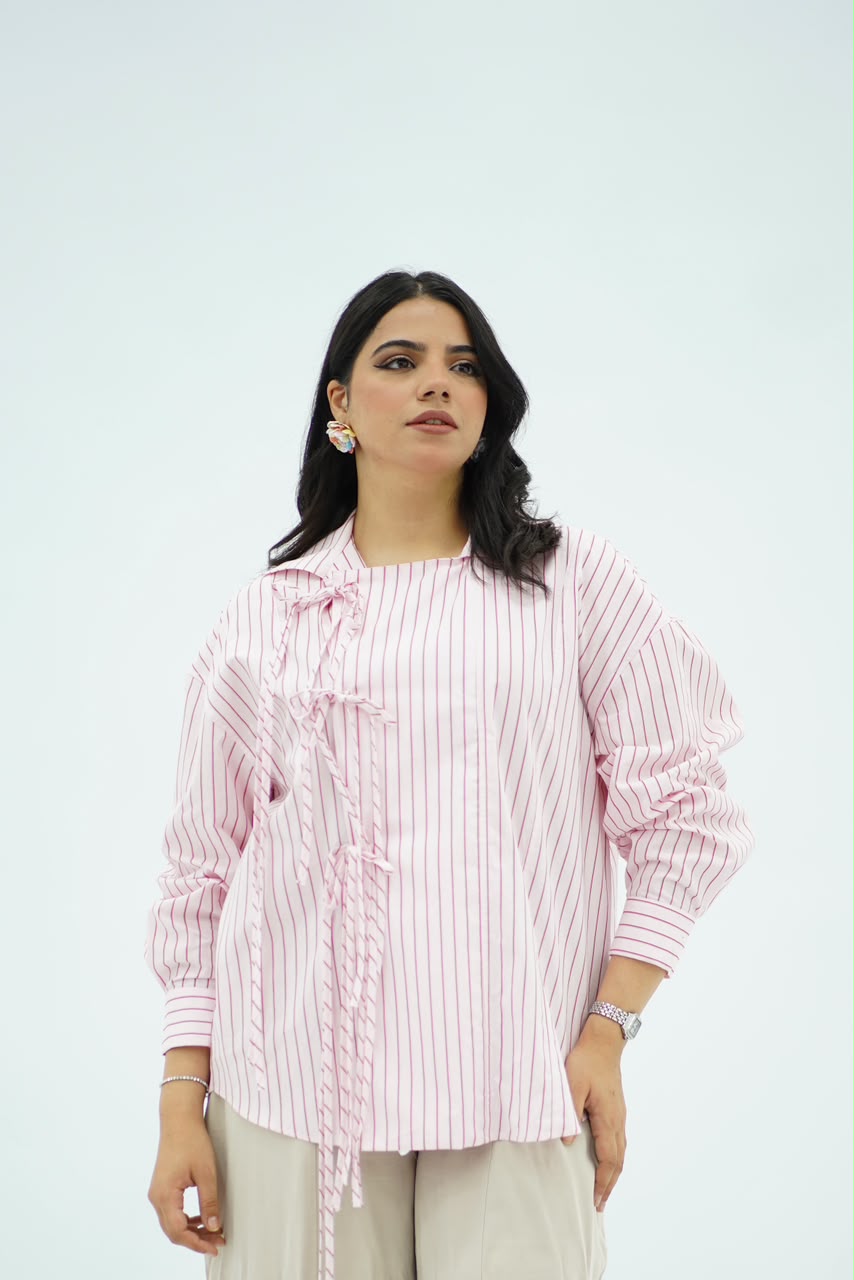 Chemise Rayée Rose