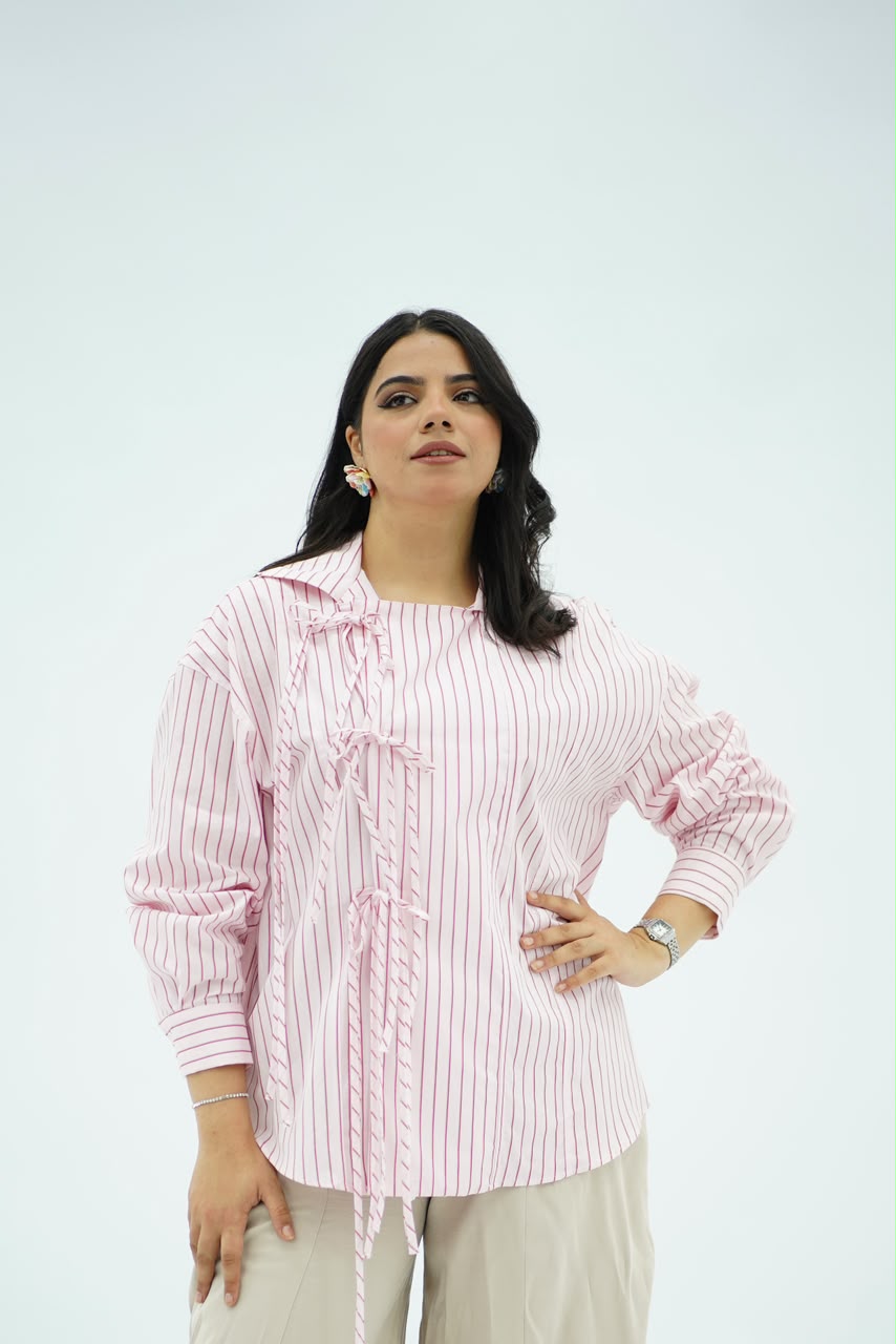 Chemise Rayée Rose