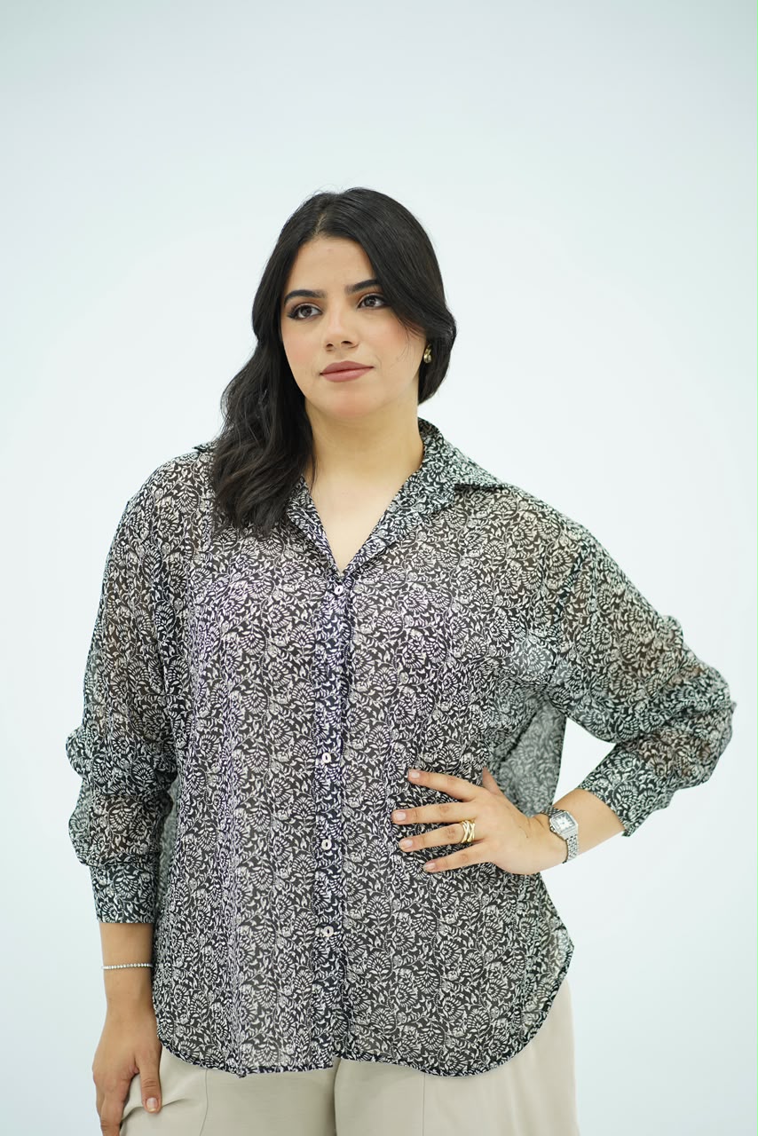 Chemise Florale Monochrome