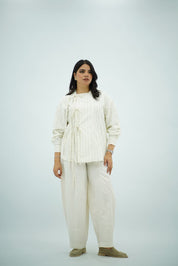 Chemise Rayée Élégance Tressée