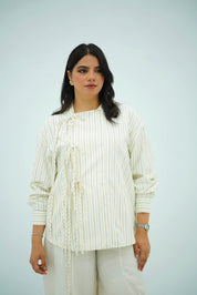 Chemise Rayée Élégance Tressée