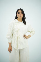 Chemise Rayée Élégance Tressée