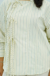 Chemise Rayée Élégance Tressée