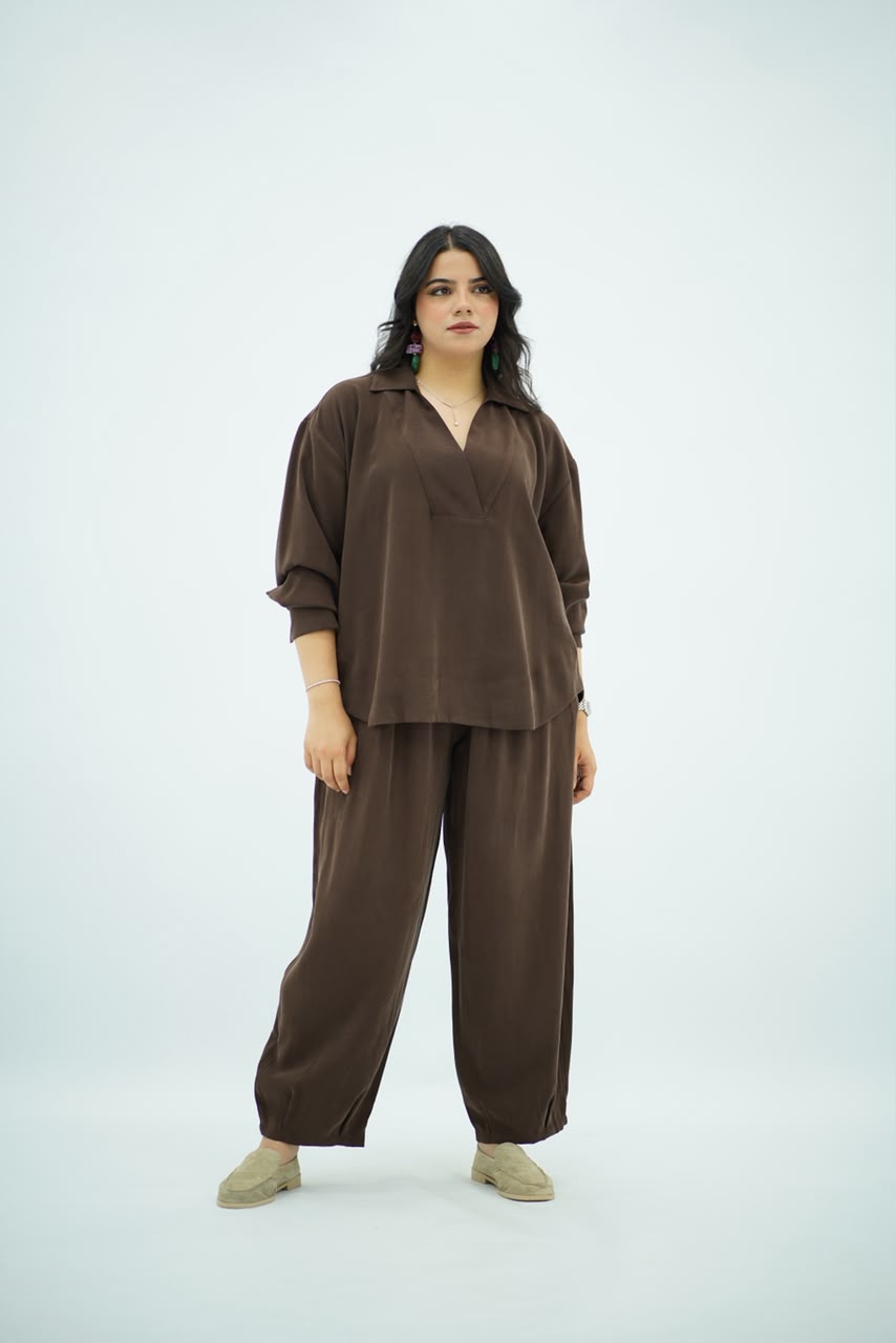 Ensemble Tencel Chic Marron Chocolat
