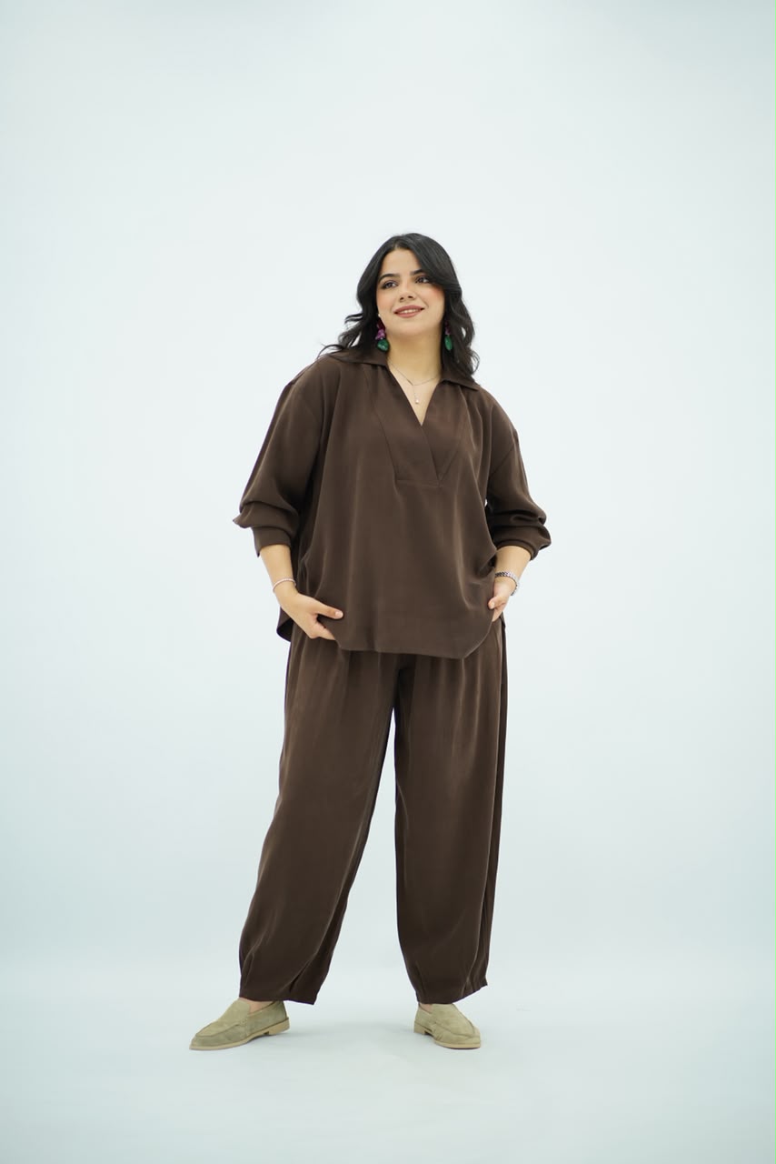 Ensemble Tencel Chic Marron Chocolat