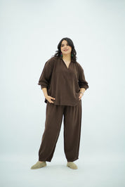Ensemble Tencel Chic Marron Chocolat