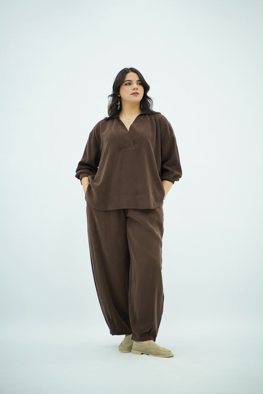 Ensemble Tencel Chic Marron Chocolat