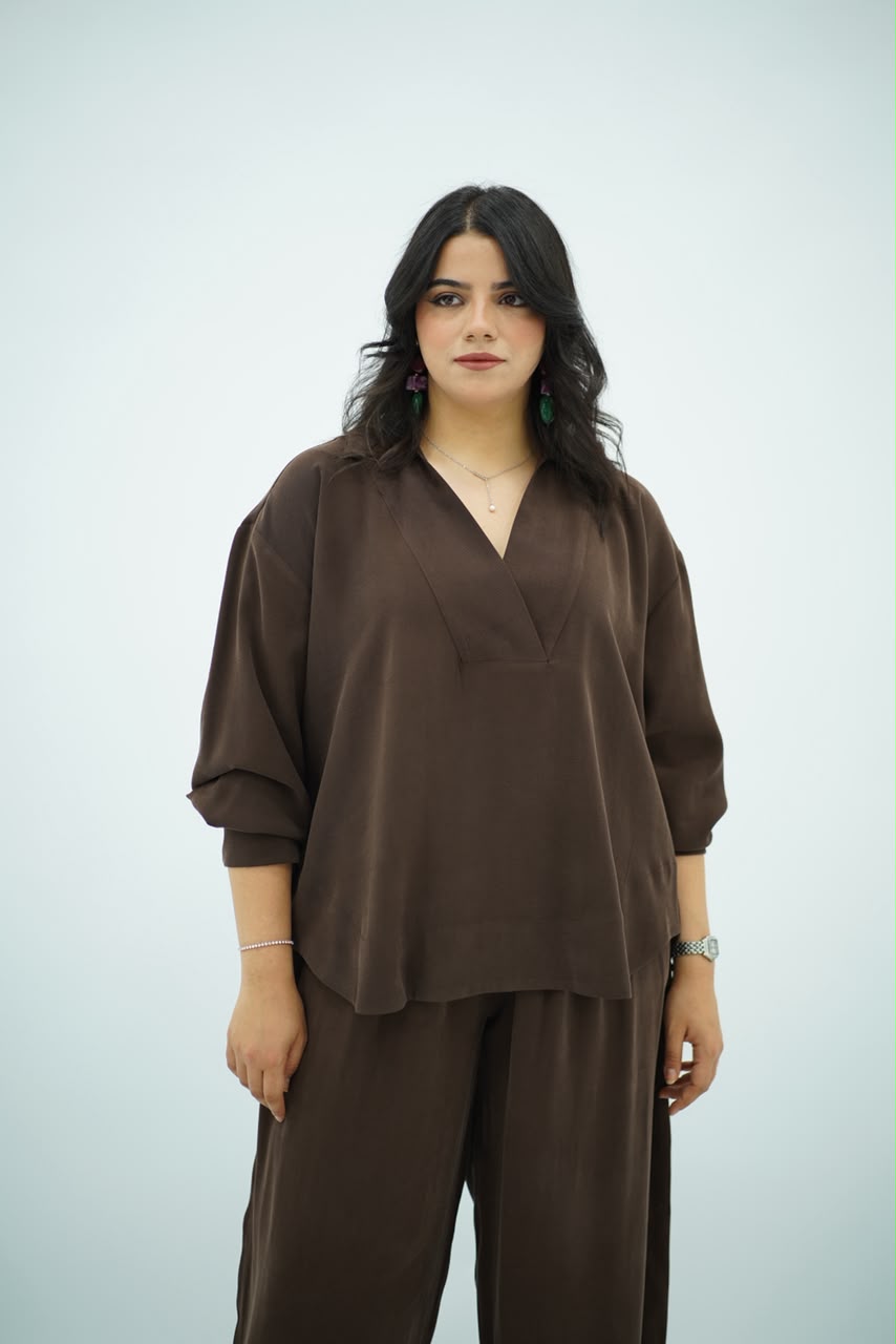 Ensemble Tencel Chic Marron Chocolat