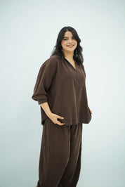 Ensemble Tencel Chic Marron Chocolat