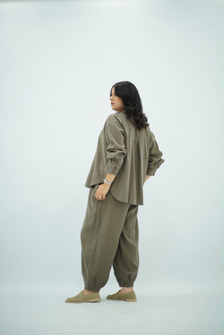 Ensemble Tencel Chic Kaki Chocolat