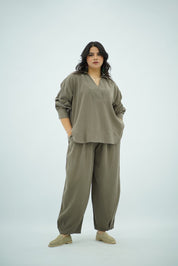 Ensemble Tencel Chic Kaki Chocolat