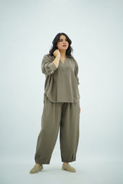 Ensemble Tencel Chic Kaki Chocolat
