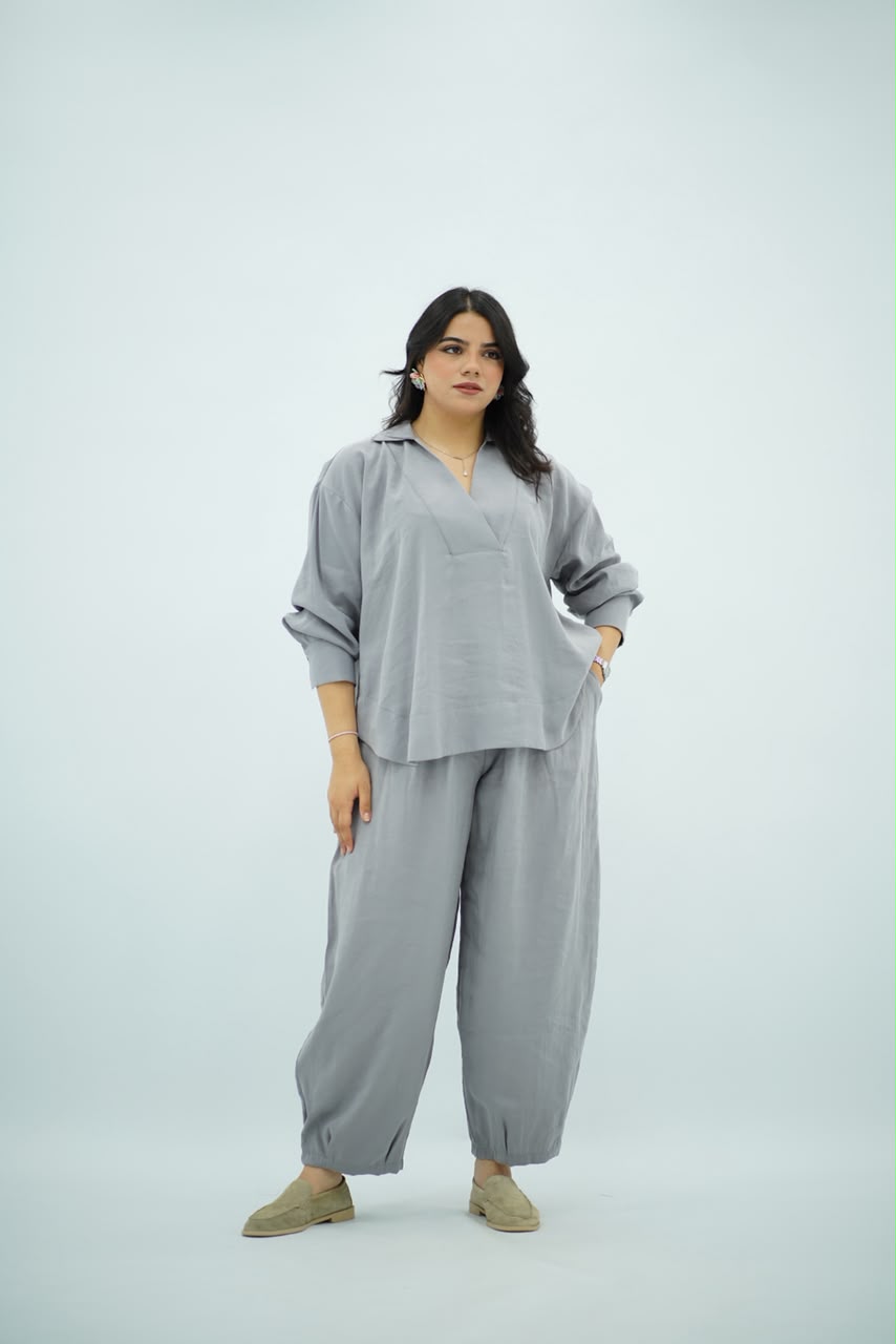 Ensemble Tencel Chic Gris Bleu