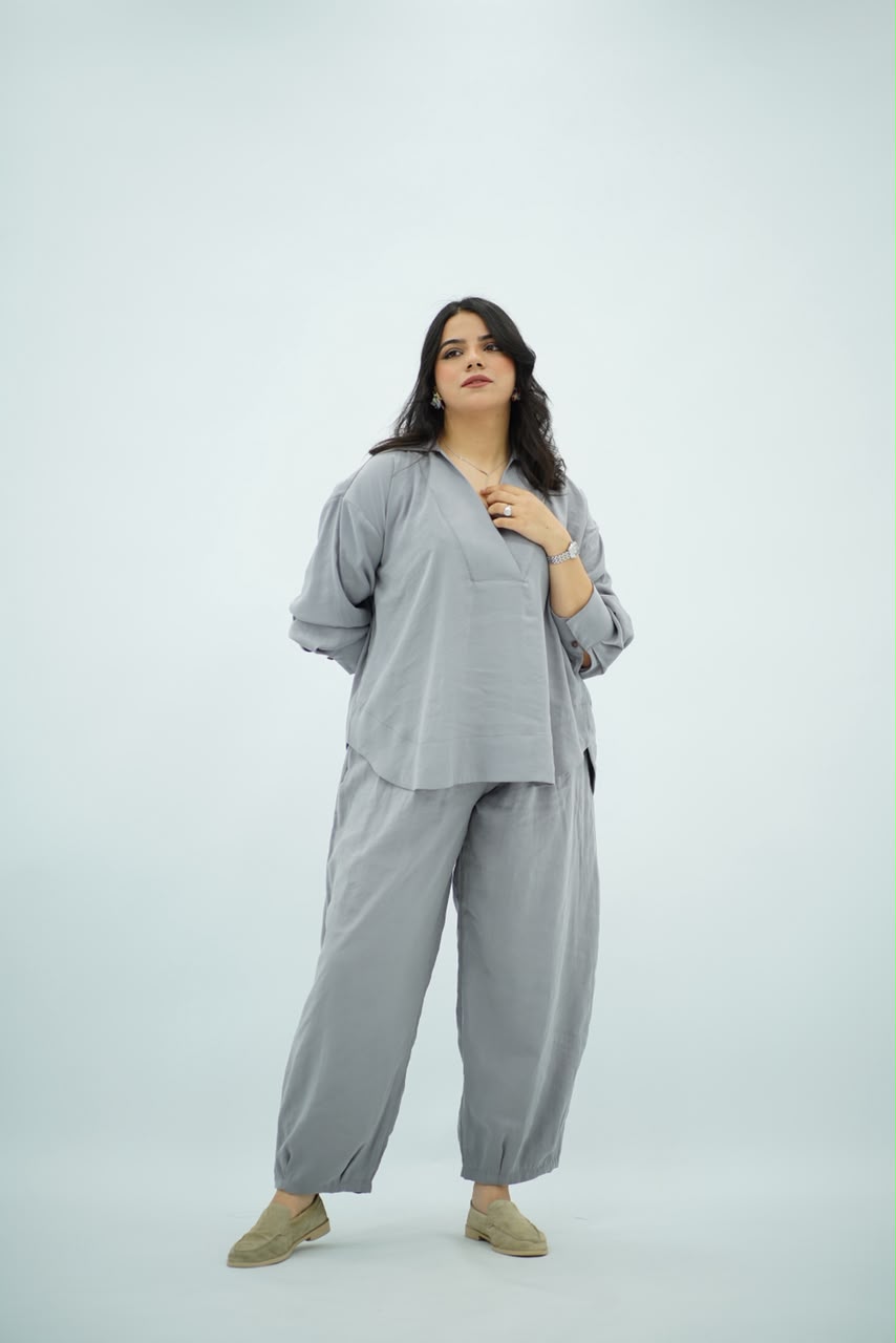 Ensemble Tencel Chic Gris Bleu