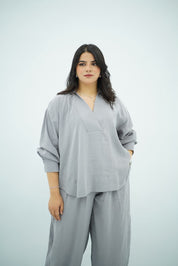 Ensemble Tencel Chic Gris Bleu