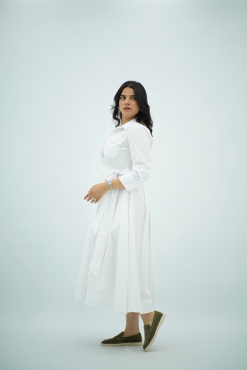 Robe Chemise Blanche – Élégance Intemporelle