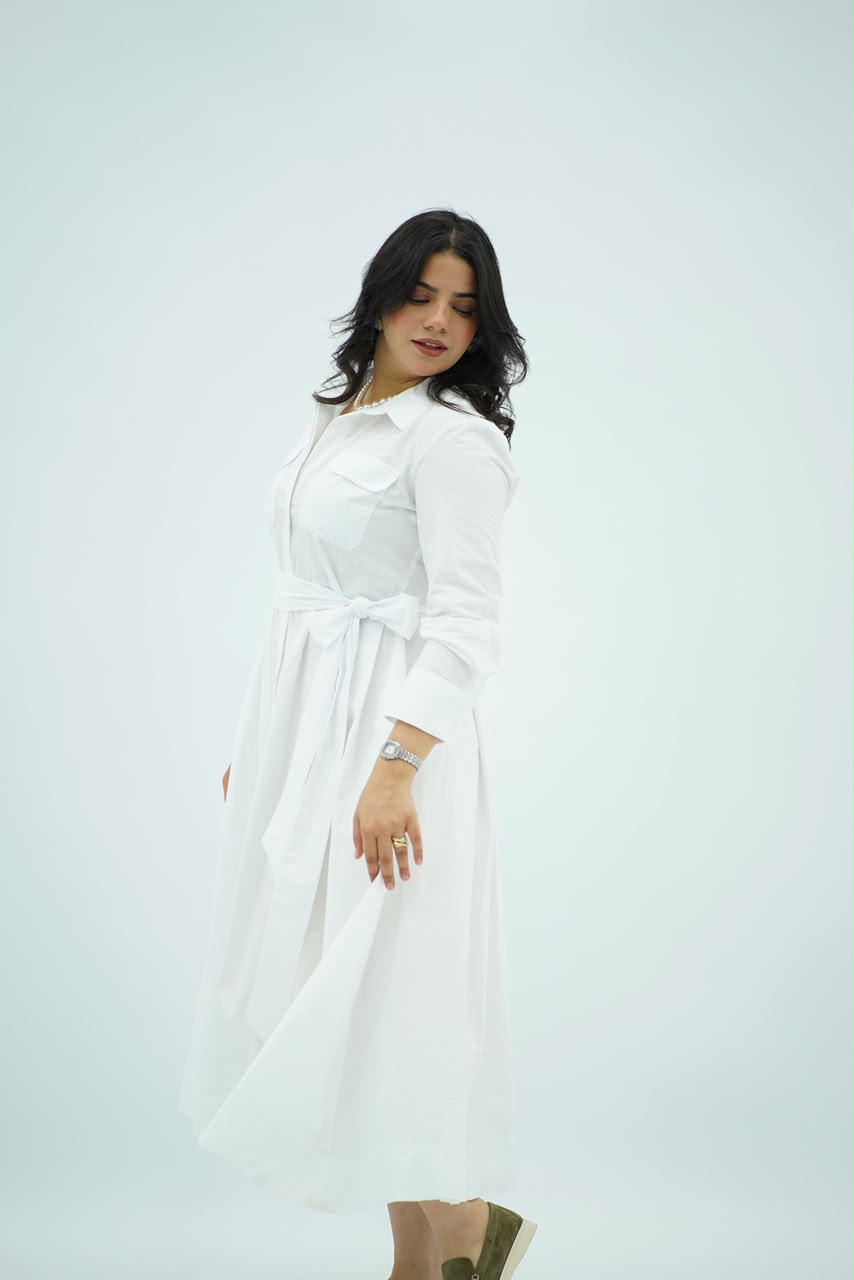 Robe Chemise Blanche – Élégance Intemporelle