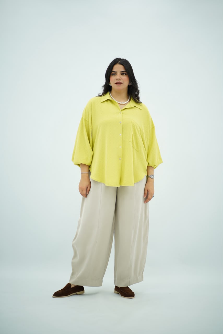 Chemise Oversize Jaune Citron