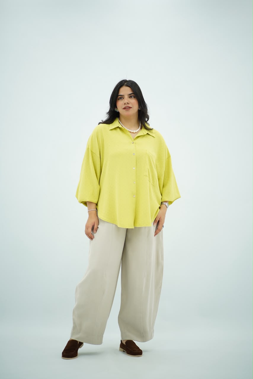 Chemise Oversize Jaune Citron