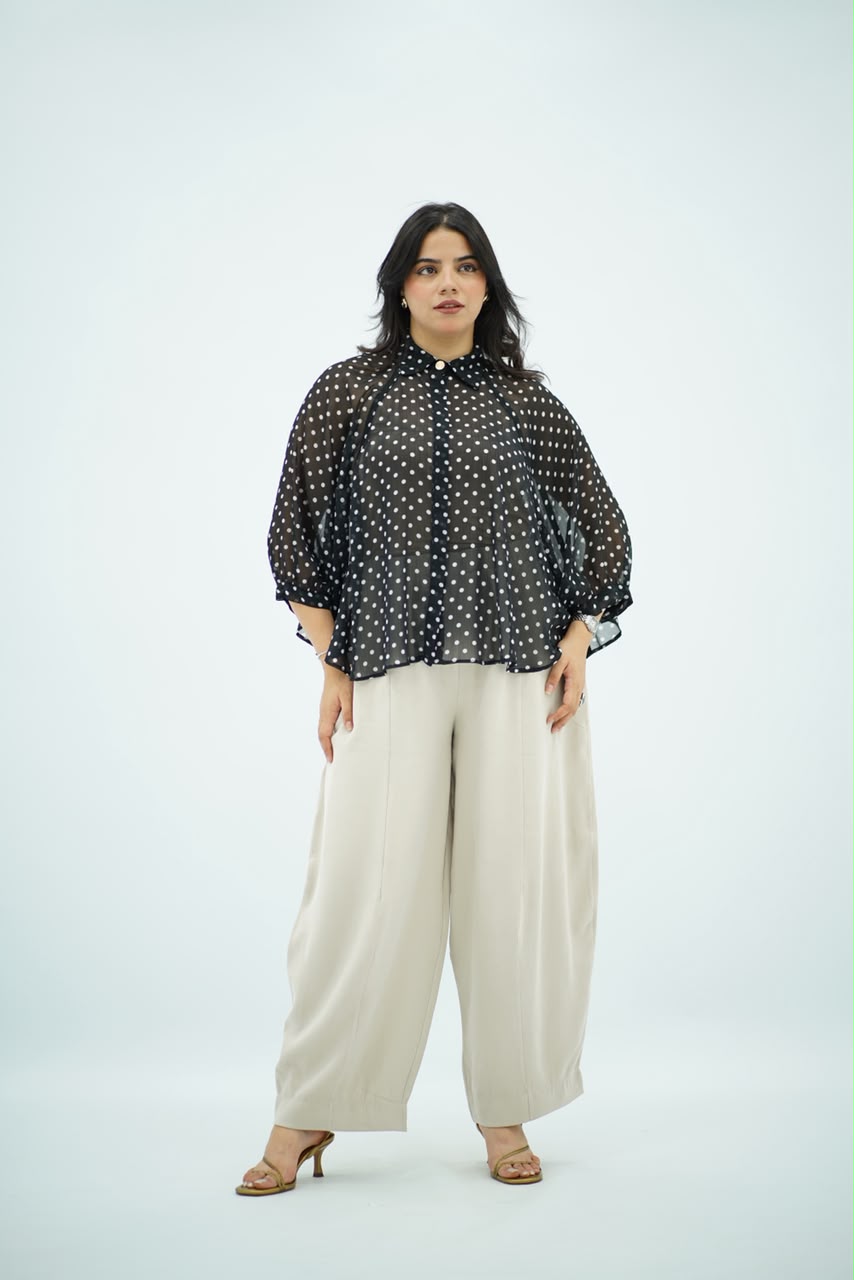 Chemise en mousseline Polkadot