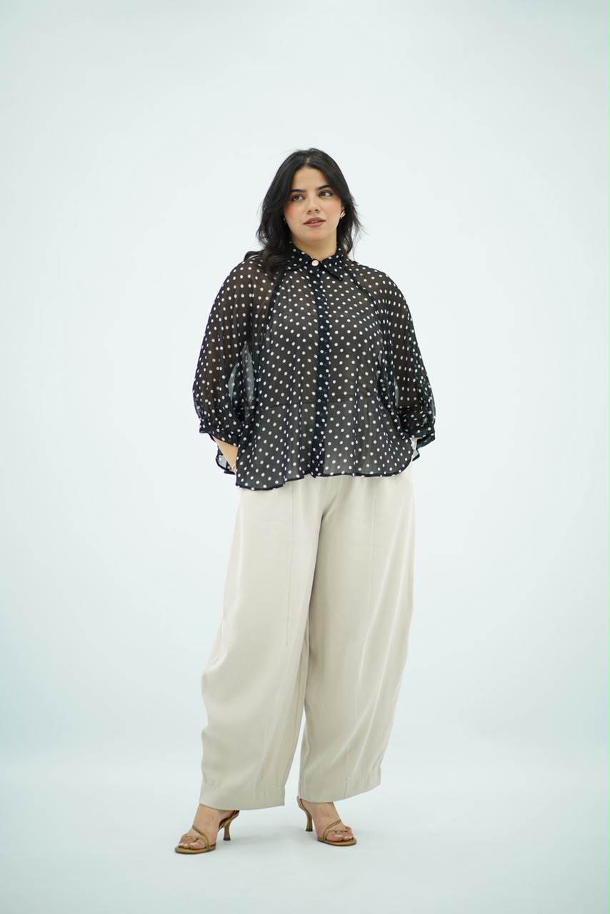 Chemise en mousseline Polkadot