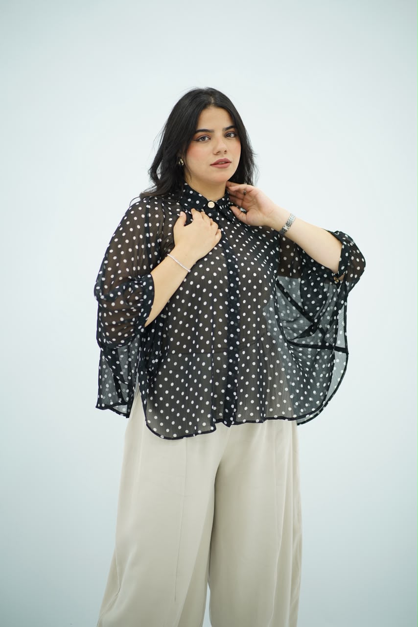 Chemise en mousseline Polkadot