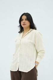 Chemise Texturée Beige Écru