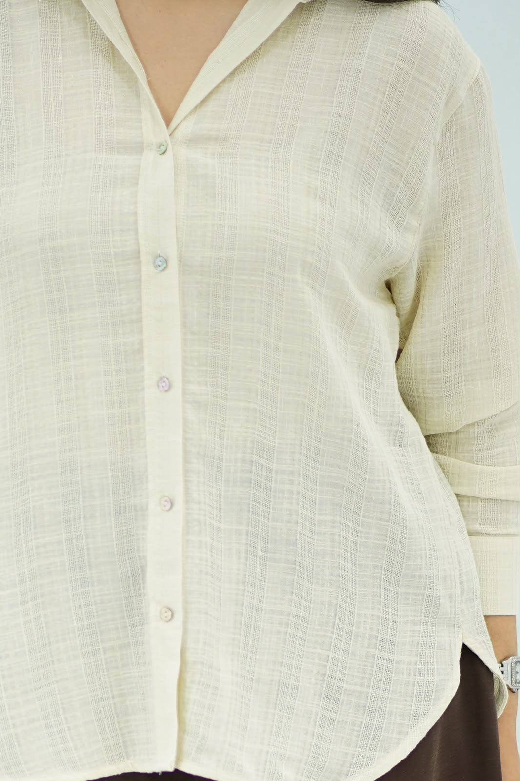 Chemise Texturée Beige Écru