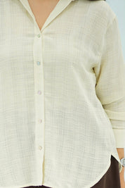 Chemise Texturée Beige Écru