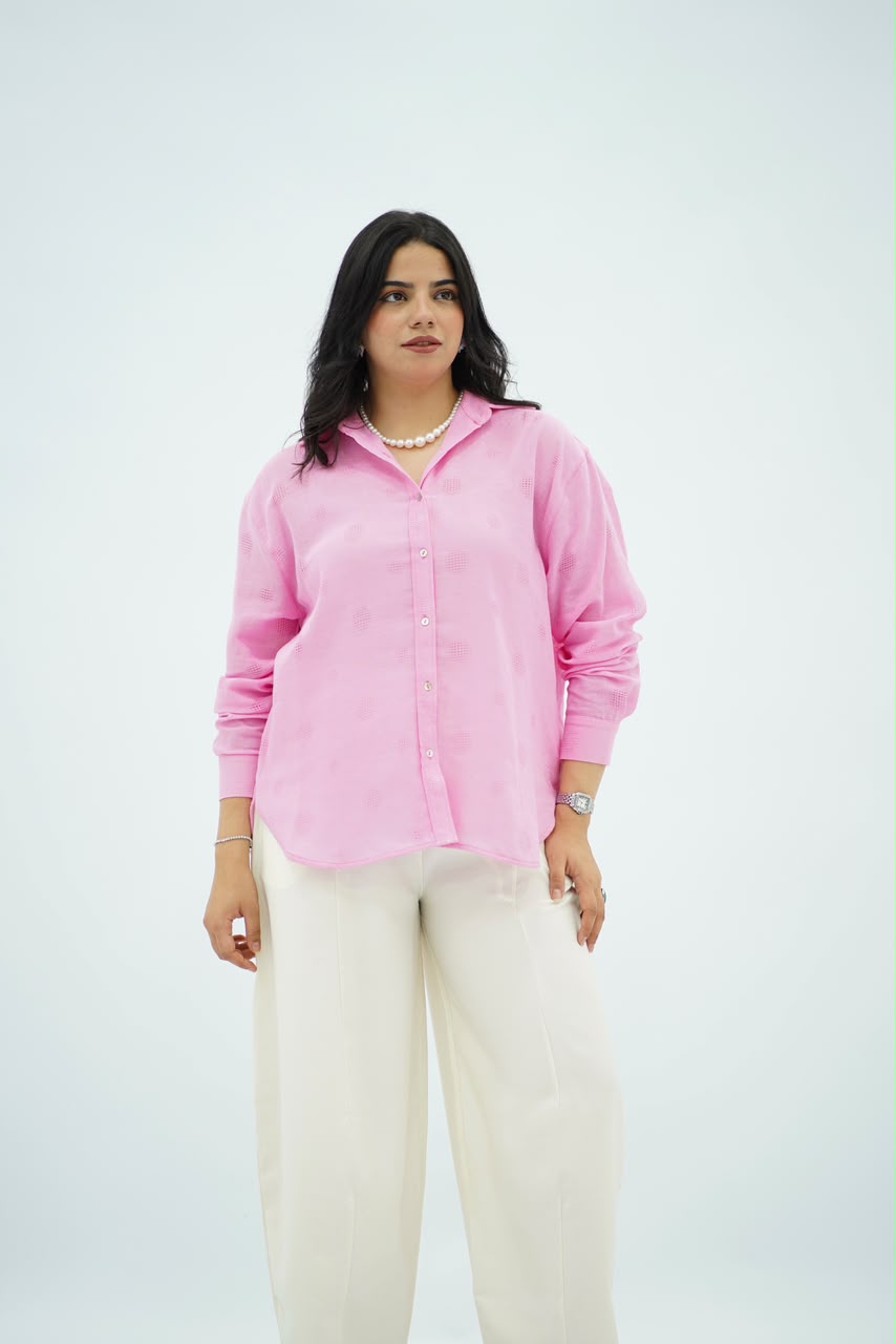 Chemise Texturée Rose