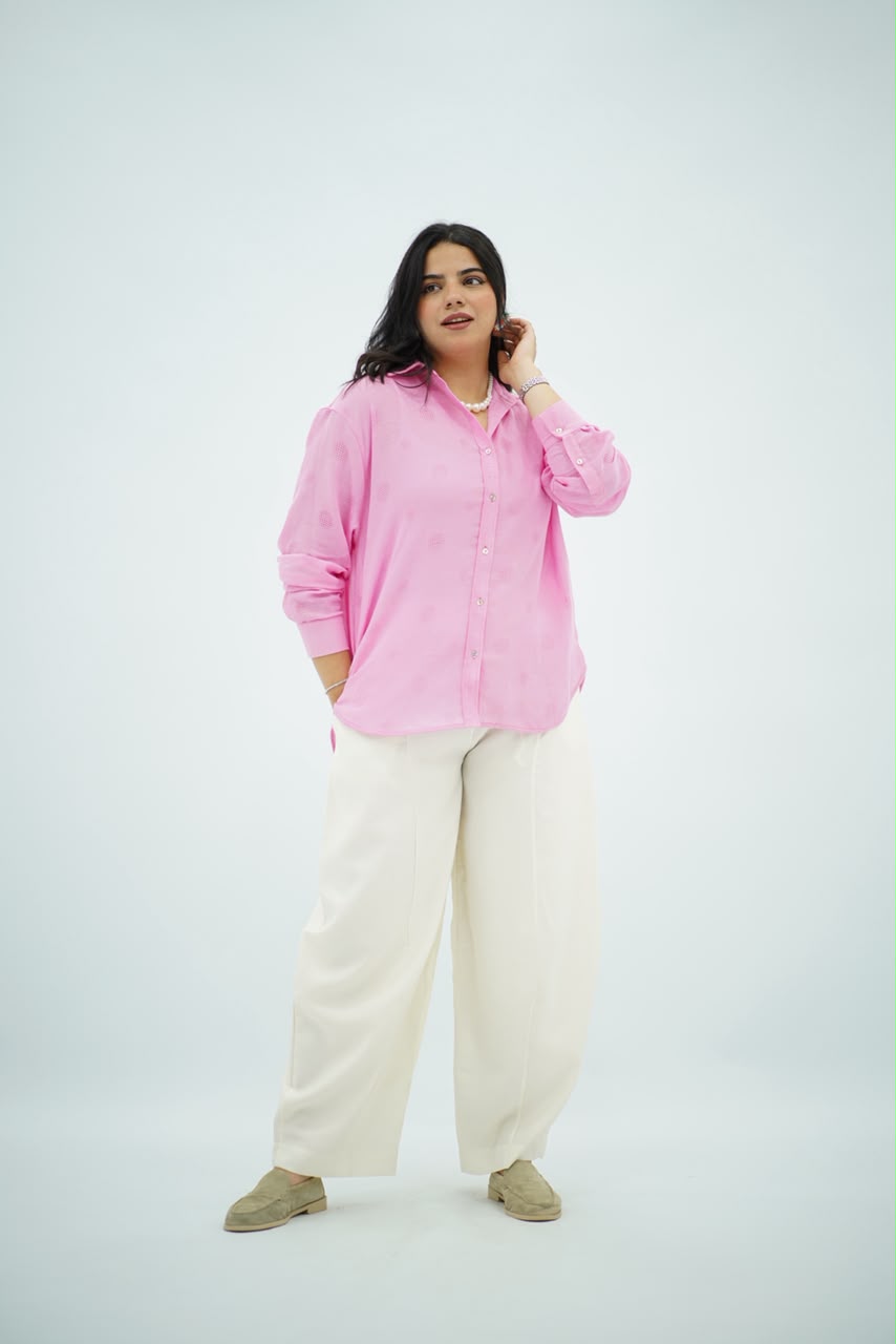 Chemise Texturée Rose