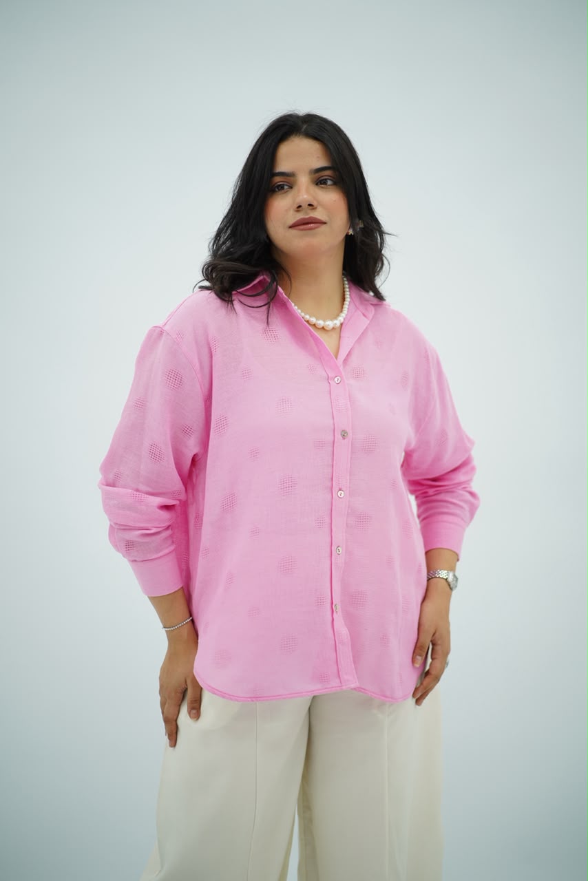 Chemise Texturée Rose