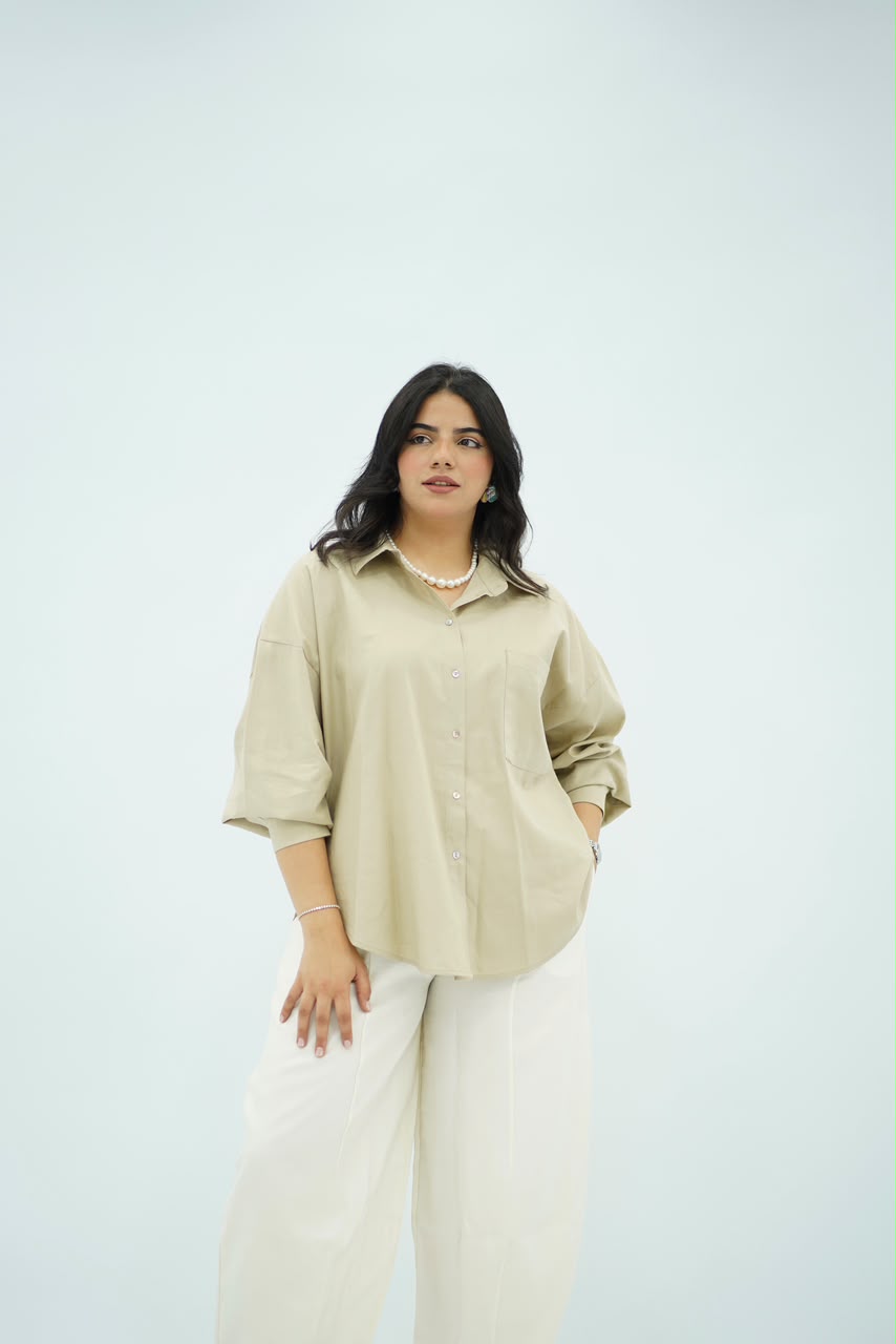Chemise Oversize Beige Sable