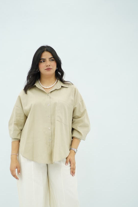 Chemise Oversize Beige Sable