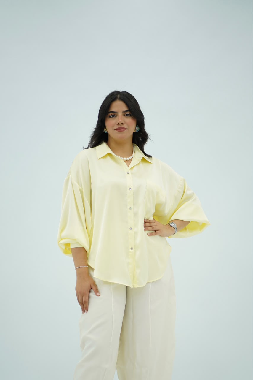 Chemise Oversize Jaune Pastel