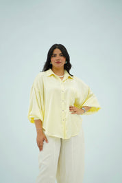 Chemise Oversize Jaune Pastel